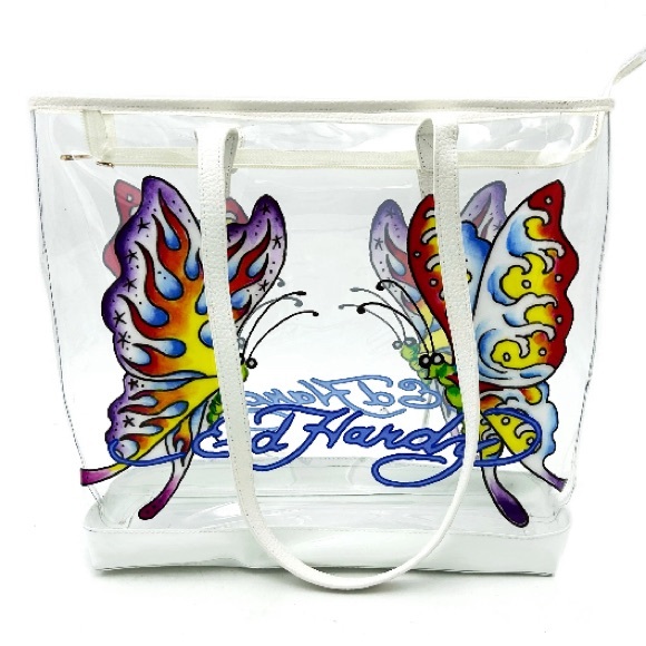 Ed Hardy Handbags - PVC tote bag w ED Hardy Butterfly graphic.  Absolutely beautiful!